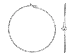 Sterling Silver Sparkle Beading Hoop Earrings 25mm Pack of 6