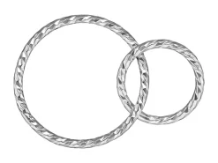 Sterling Silver Sparkle Interlocking Rings 15mm And 10mm