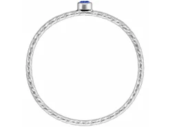 Sterling Silver Sparkle Stacking Ring 2mm Aqua Blue Cubic Zirconia