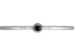 Sterling Silver Sparkle Stacking Ring 2mm Black Cubic Zirconia