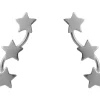Sterling Silver Star Bar Design Earrings