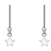 Sterling Silver Star Bar Drop Stud Earrings