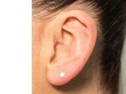 Sterling Silver Star Labret Stud Earrings