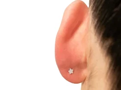 Sterling Silver Star Labret Stud Earrings