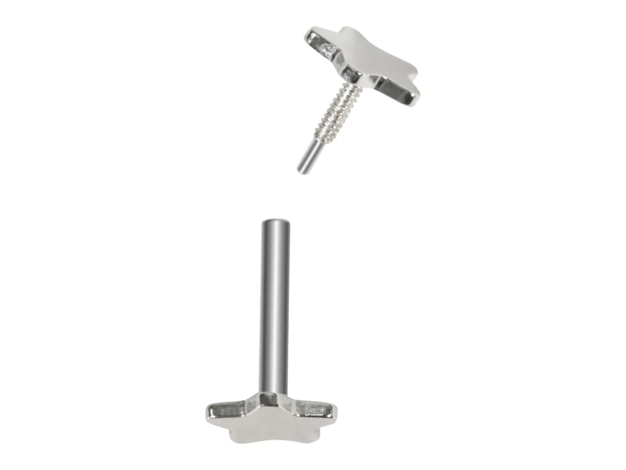 Sterling Silver Star Labret Tube 4.5mm