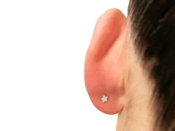 Sterling Silver Star Labret Tube 4.5mm