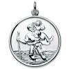 Sterling Silver St. Christopher, Large Round