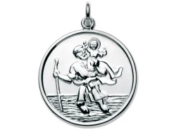 Sterling Silver St. Christopher, Large Round
