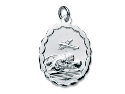 Sterling Silver St. Christopher, Oval, Reversible