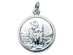 Sterling Silver St. Christopher, Medium Round