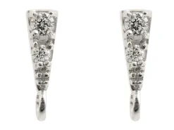 Sterling Silver Stone Set Ear Stud With Ring Pack of 2