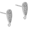 Sterling Silver Stone Set Ear Stud With Ring Pack of 2