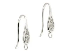 Sterling Silver Stone Set Hookwire With Ring Pack of 2