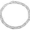 Sterling Silver Stone Set Link Bracelet 7.5"/19cm