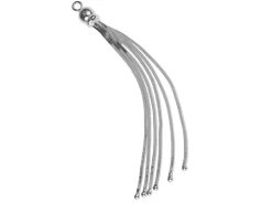 Sterling Silver Tassel Diamond Cut Snake 55mm