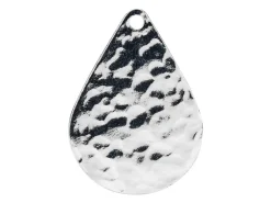 Sterling Silver Teardrop Hammered Blank 15x10mm Pack of 3