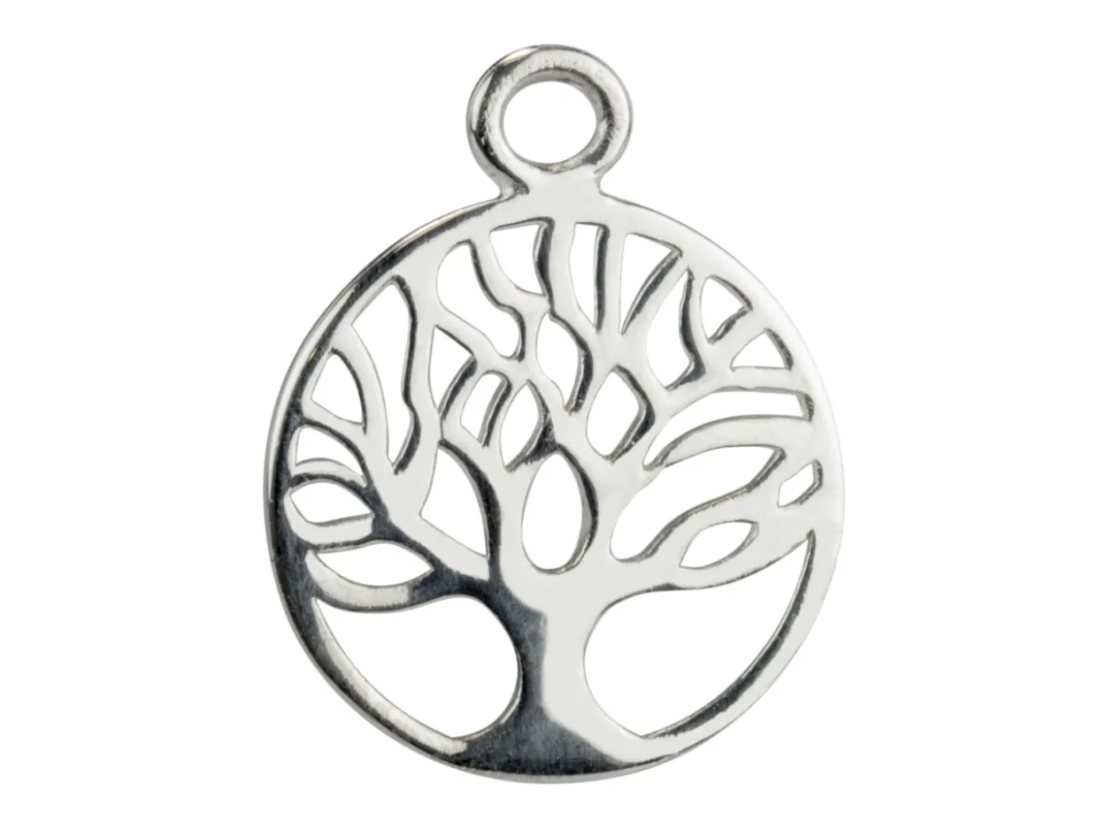 Sterling Silver Tree Of Life Classic Filigree Drop 10mm Pack of 5