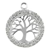 Sterling Silver Tree Of Life Cubic Zirconia Channel Set 18mm