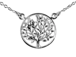 Sterling Silver Tree Of Life Necklet 18"/45cm Total Length