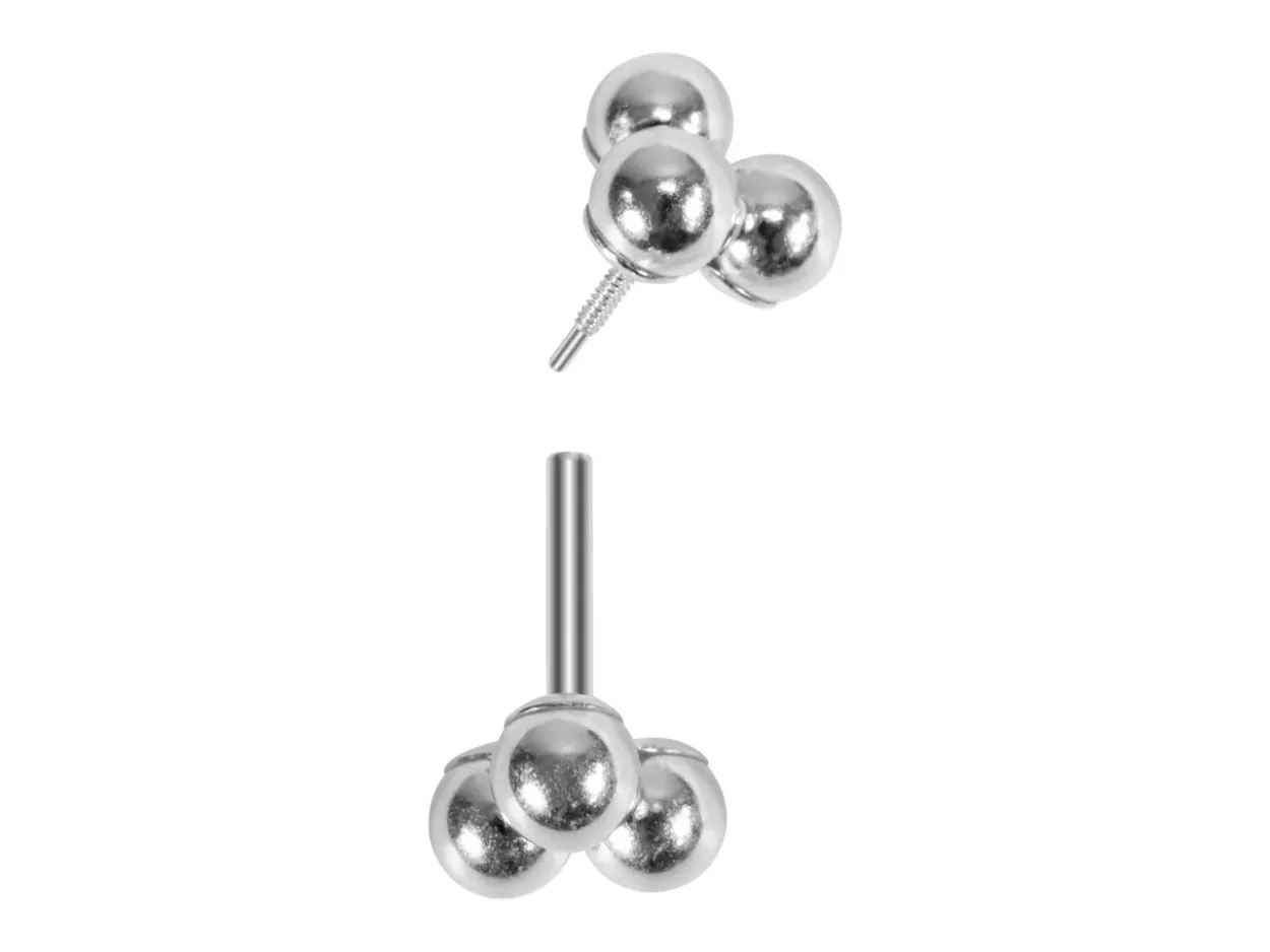 Sterling Silver Trinity Ball Labret Post 3mm