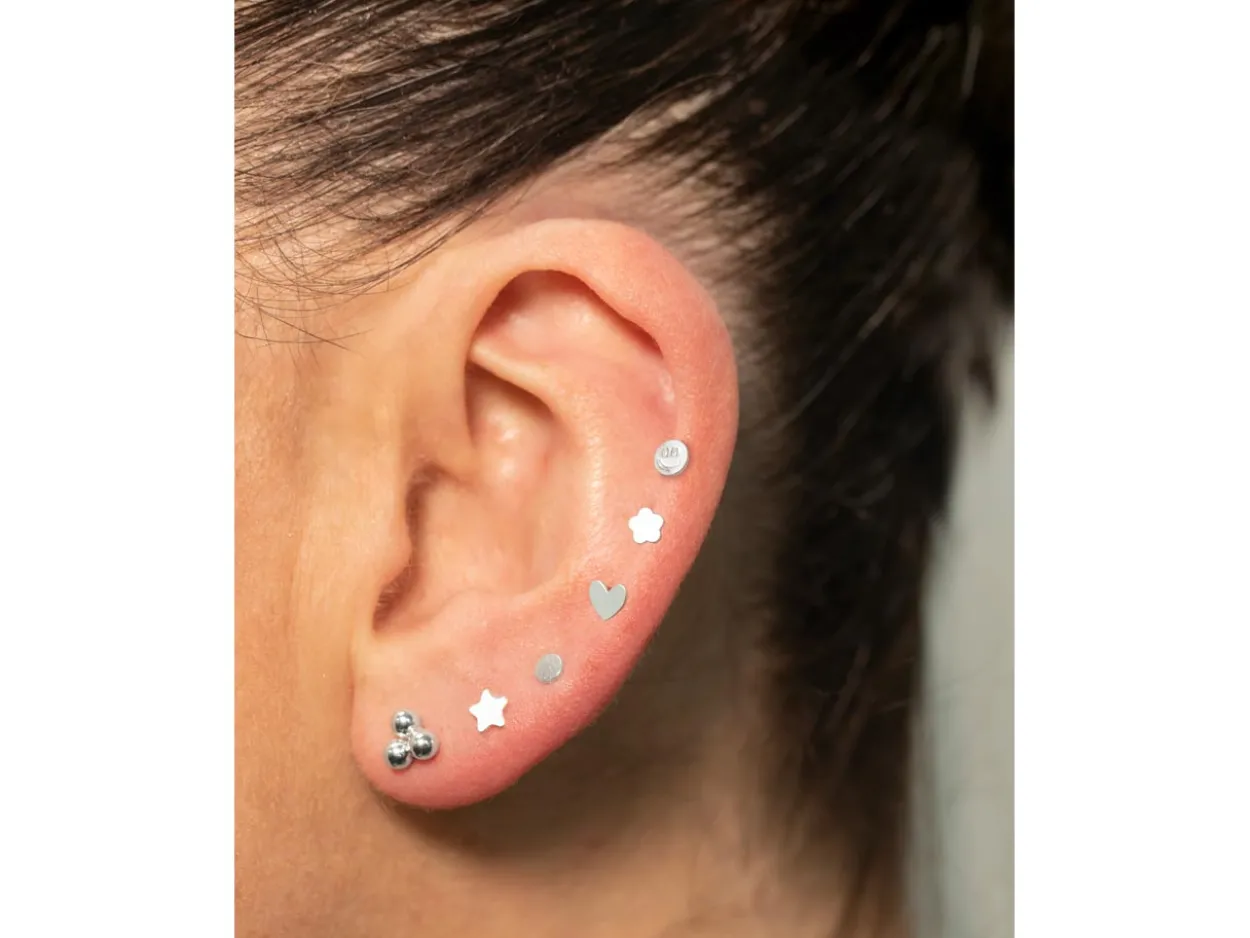 Sterling Silver Trinity Ball Labret Post 3mm