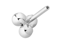 Sterling Silver Trinity Ball Labret Stud Earrings