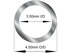 Sterling Silver Tube, Ref 2, Outside Diameter 4.5mm, Inside Diameter 3.5mm, 0.5mm Wall Thickness, 100% Recycled Silver