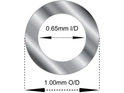 Sterling Silver Tube, Ref 16, Outside Diameter 1.0mm, Inside Diameter 0.65mm, 0.175mm Wall Thickness, 100% Recycled Silver