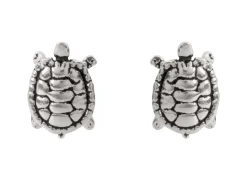 Sterling Silver Turtle Design Stud Earrings