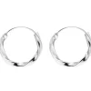 Sterling Silver Twist Design Hoop Earrings