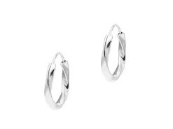 Sterling Silver Twist Design Hoop Earrings