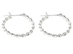 Sterling Silver Twisted Hoop Earrings