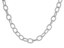Sterling Silver Twisted Link Necklet 16"/40cm