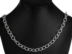 Sterling Silver Twisted Link Necklet 16"/40cm