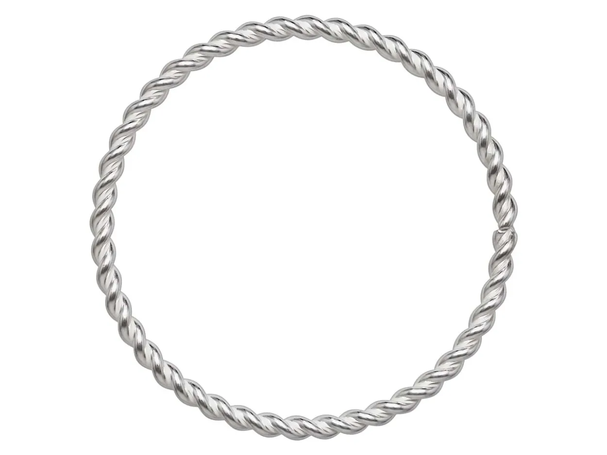 Sterling Silver Twisted Ring 0.9mm Size N1/2