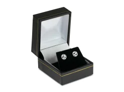 Sterling Silver Valentine's Day Round Cut Out Hearts Stud Earrings, With Display Box
