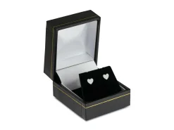 Sterling Silver Valentine's Day Jewellery Small Heart Stud Earrings, With Display Box