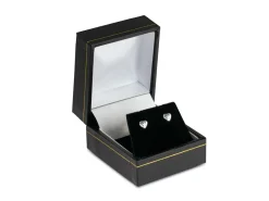 Sterling Silver Valentine's Day Jewellery Heart Stud Earrings, With Display Box