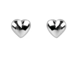 Sterling Silver Valentine's Day Jewellery Heart Stud Earrings, With Display Box