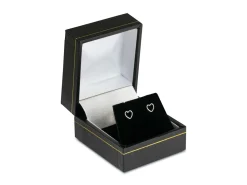 Sterling Silver Valentine's Day Jewellery Heart Outline Stud Earrings, With Display Box
