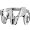 Sterling Silver Wave Curve Ring, Size O