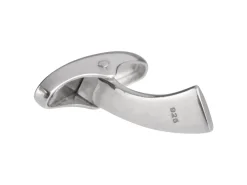 Sterling Silver Whale Tail Cufflink Oval