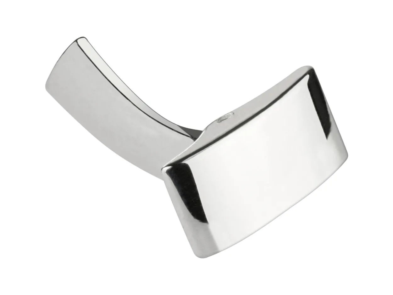 Sterling Silver Whale Tail Cufflink Rectangle