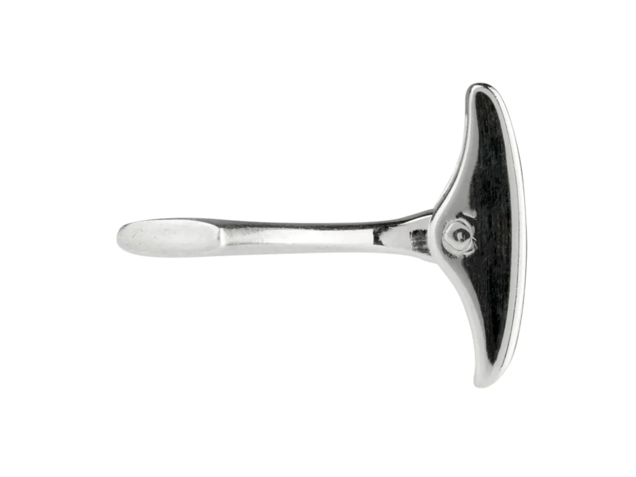 Sterling Silver Whale Tail Cufflink Rectangle