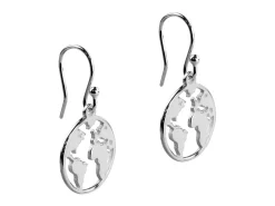 Sterling Silver World Map 15mm