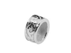 Sterling Silver 3.5x7mm Tube Spacers Pack of 6, Scroll Design, Hole Diameter 5mm