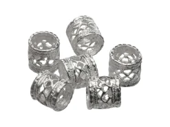 Sterling Silver 6.5x5mm Tube Spacers Pack of 6, 4mm Hole Diameter