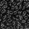 Superduo 2.5x5mm Czech Beads, Jet, 24g Tube, Two-holed Beads