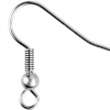 Surgical Steel Ear Wire 19.0mm Lengthbead And Loop Hook, Pack of 10, 0.71mm