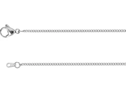 Surgical Steel 1.6mm Filed Curb Chain 18"/45cm Unhallmarked